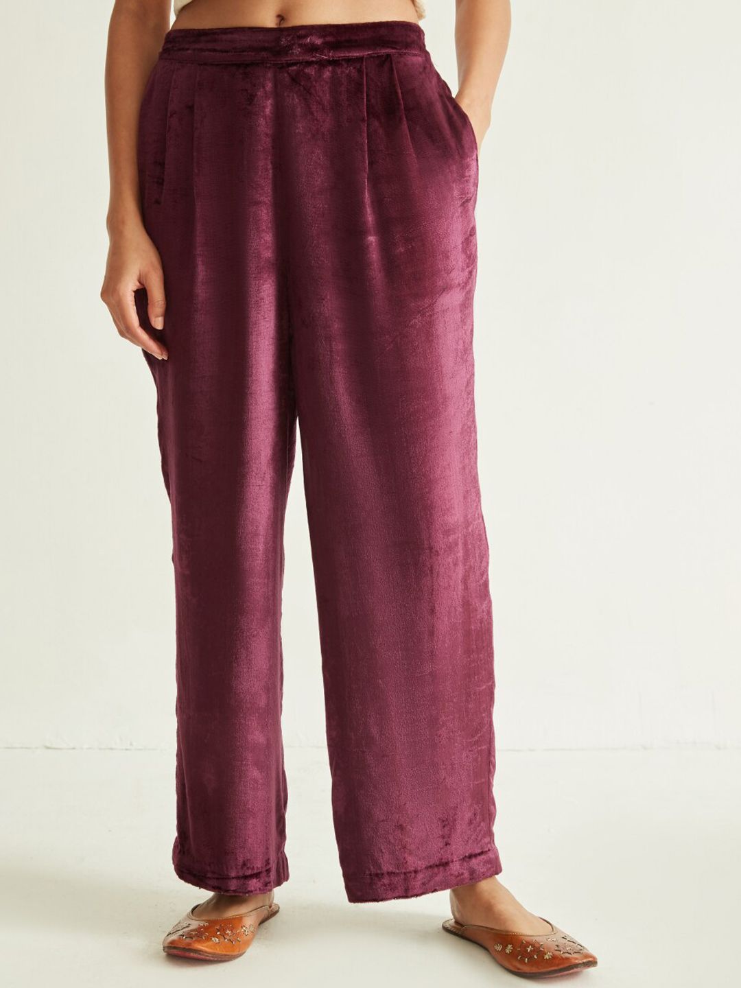 Ancestry Women Maroon Trousers Price in India