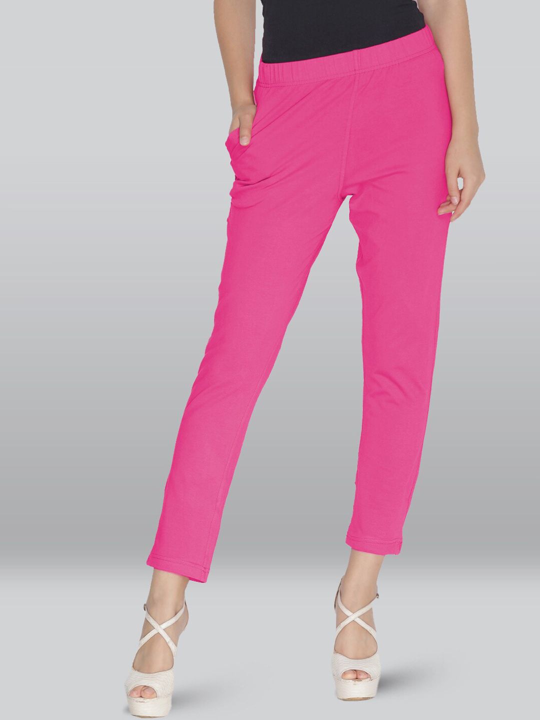 LYRA Women Pink Smart Slim Fit High-Rise Trousers Price in India
