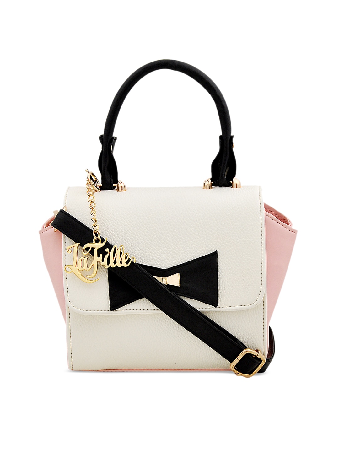 LaFille White Solid Handheld Bag Price in India