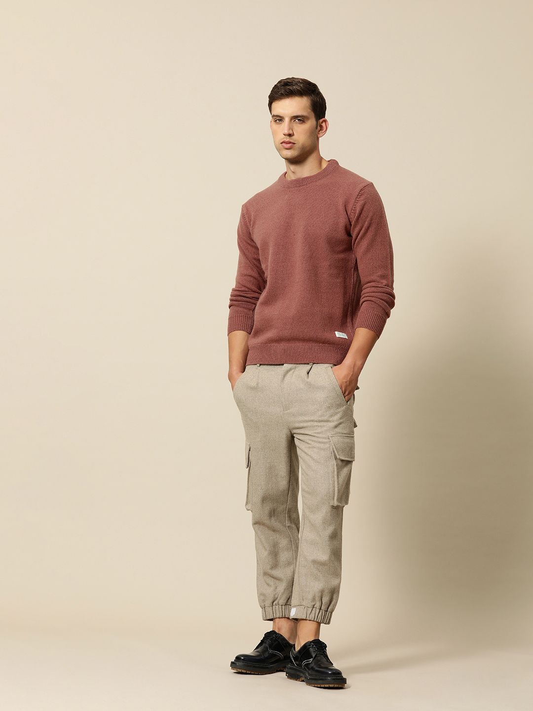 Mr Bowerbird Solid Woollen Tailored Fit  Pullover