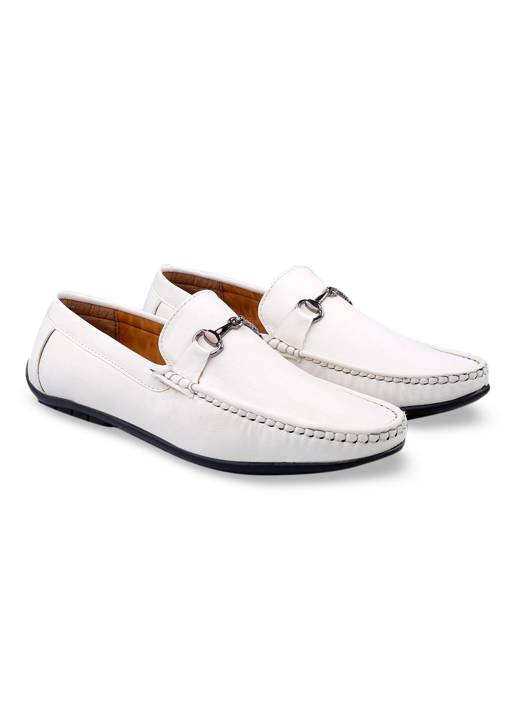 Bxxy Men Embellished Round Toe Horsebit Loafers