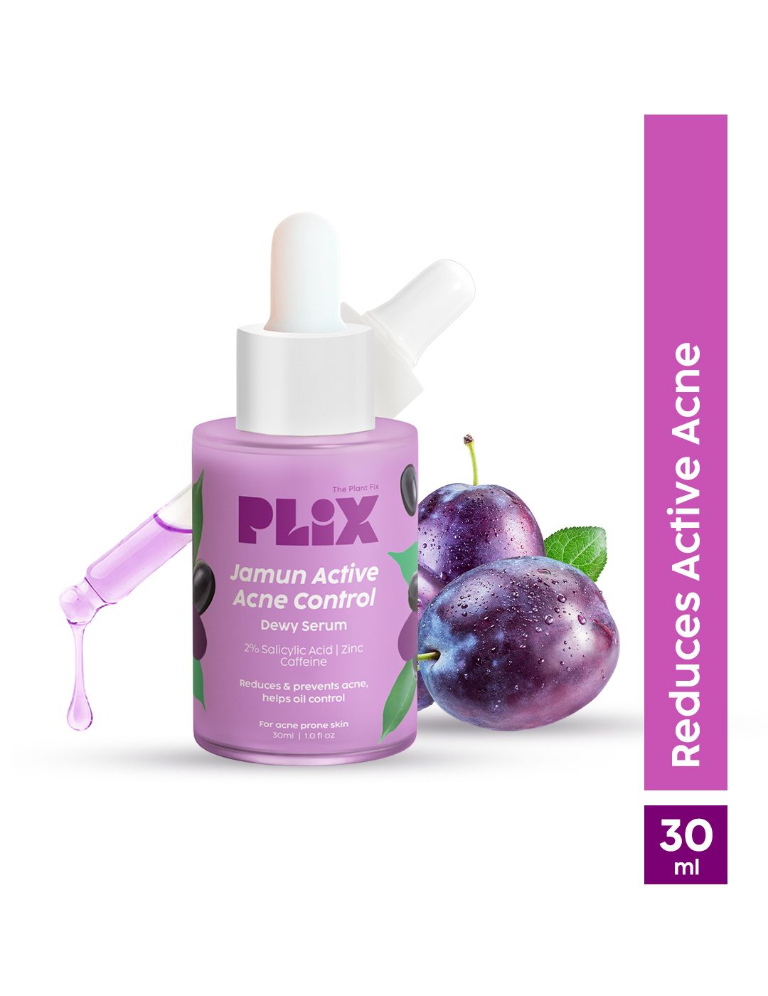 PLIX THE PLANT FIX 2% Salicylic Acid Jamun Active Acne Control Dewy Serum - 30ml