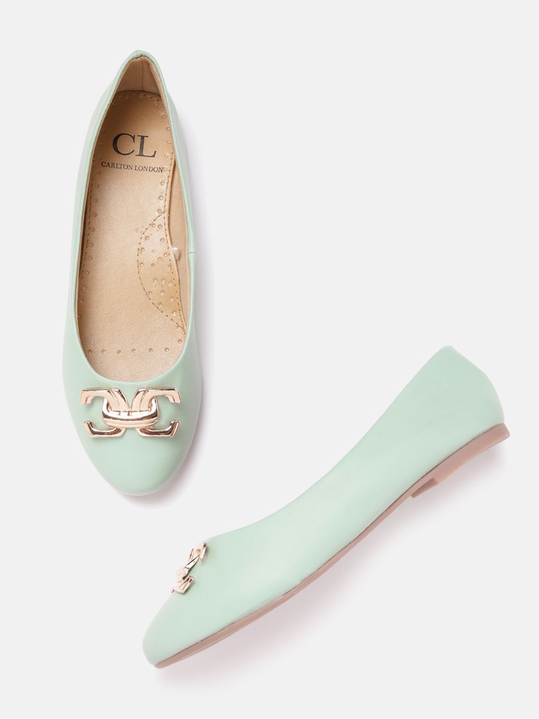 Carlton London Women Ballerinas with Metallic Detail