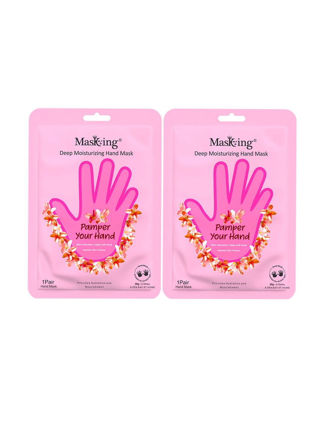 MasKing Set Of 2 Moisturizing & Hydrating Hand Masks 20 gm Each