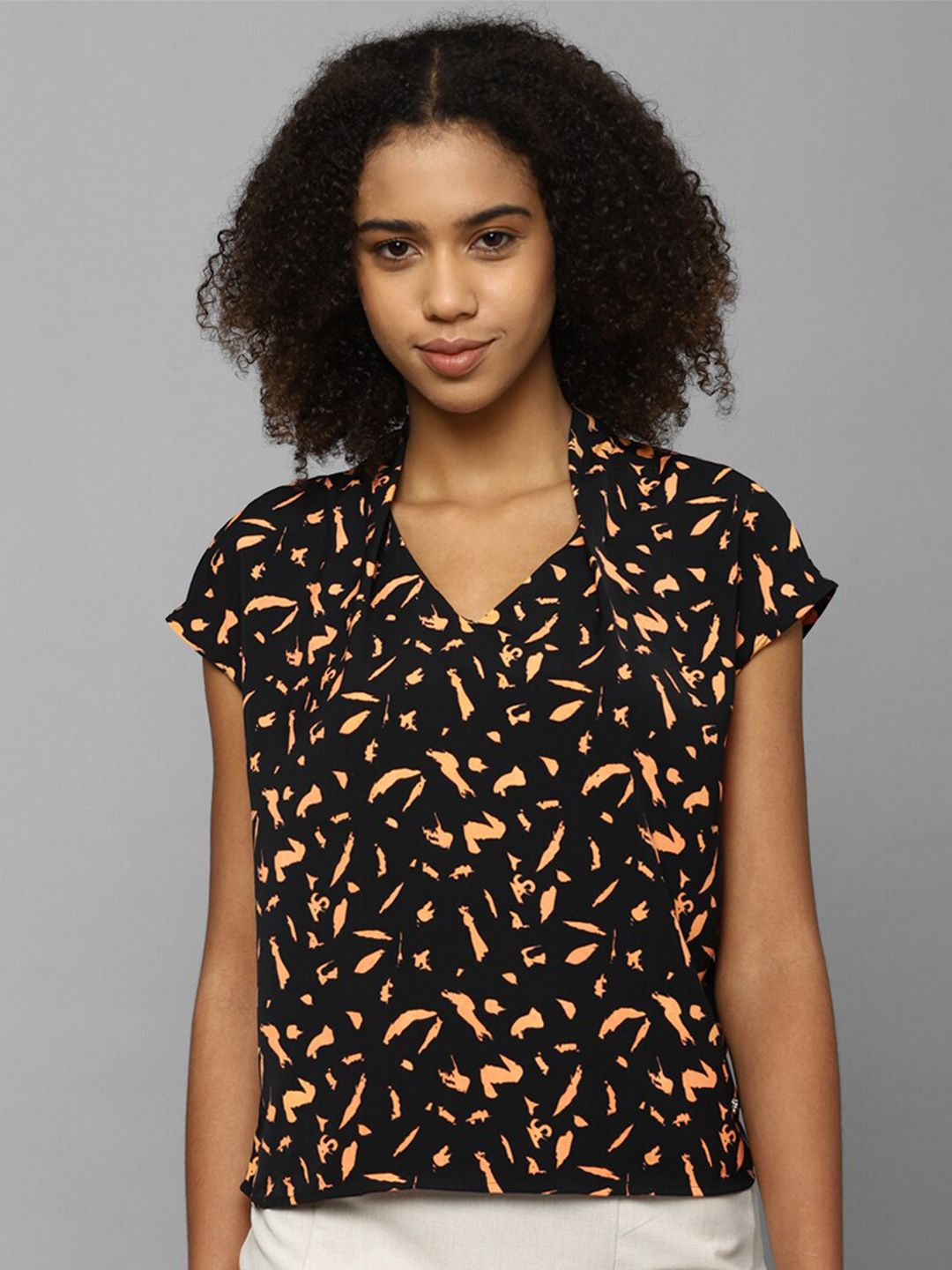 Allen Solly Woman V-Neck Printed Top Price in India