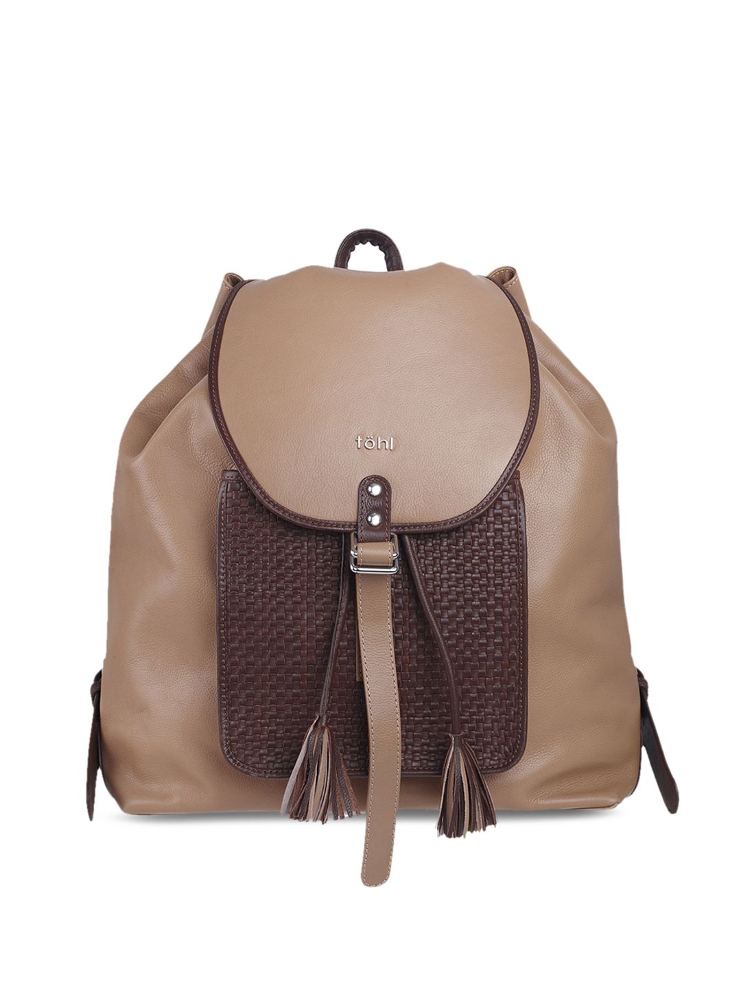 tohl Women Nude-Coloured Solid Backpack Price in India