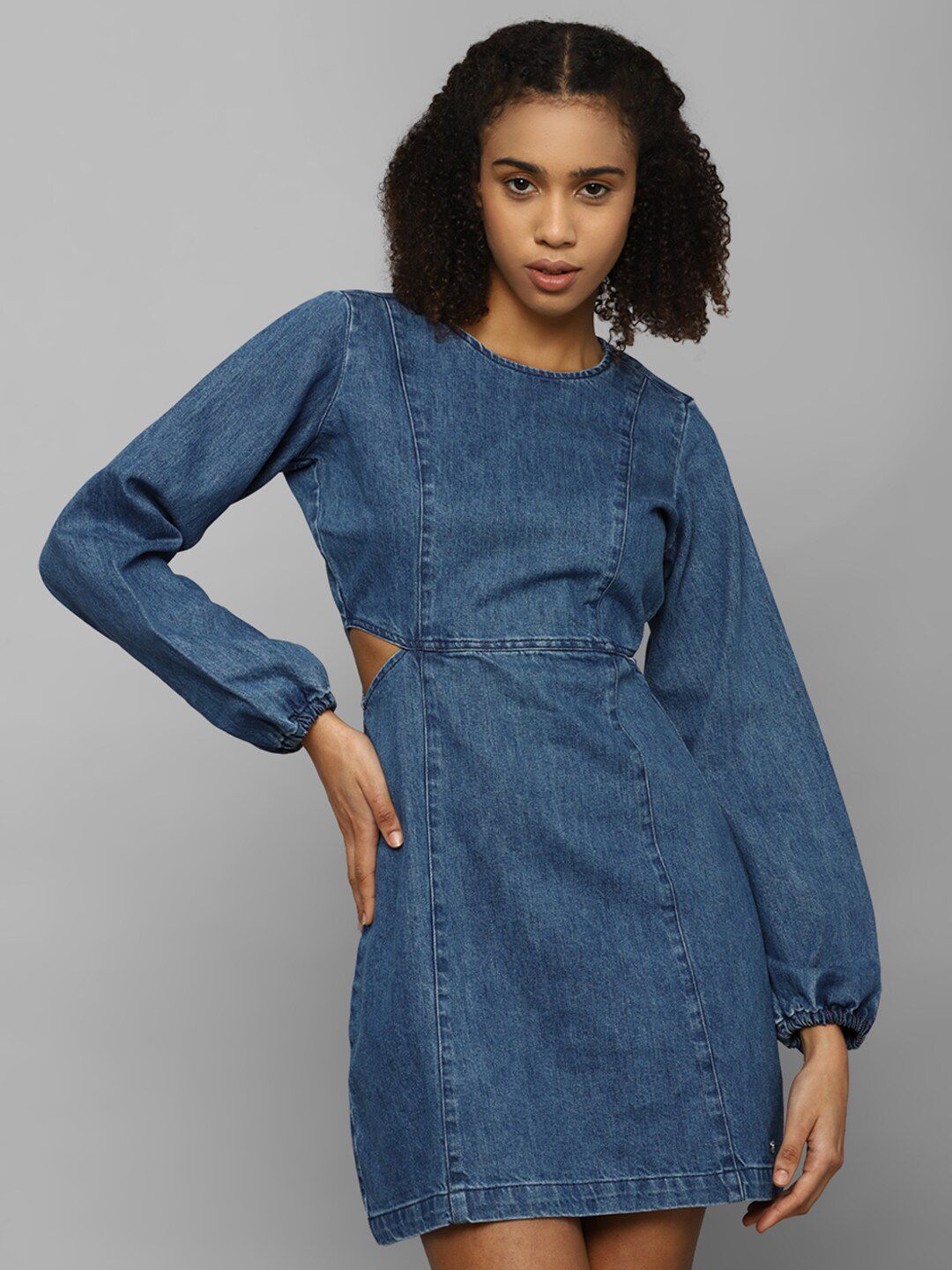 Allen Solly Woman Cotton A-Line Dress With Cut-Out Detail
