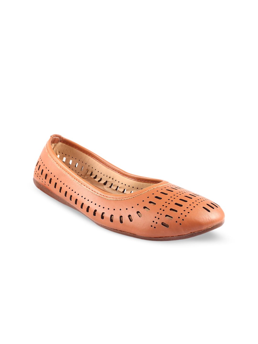 Apratim Laser Cuts Round Toe Ballerinas
