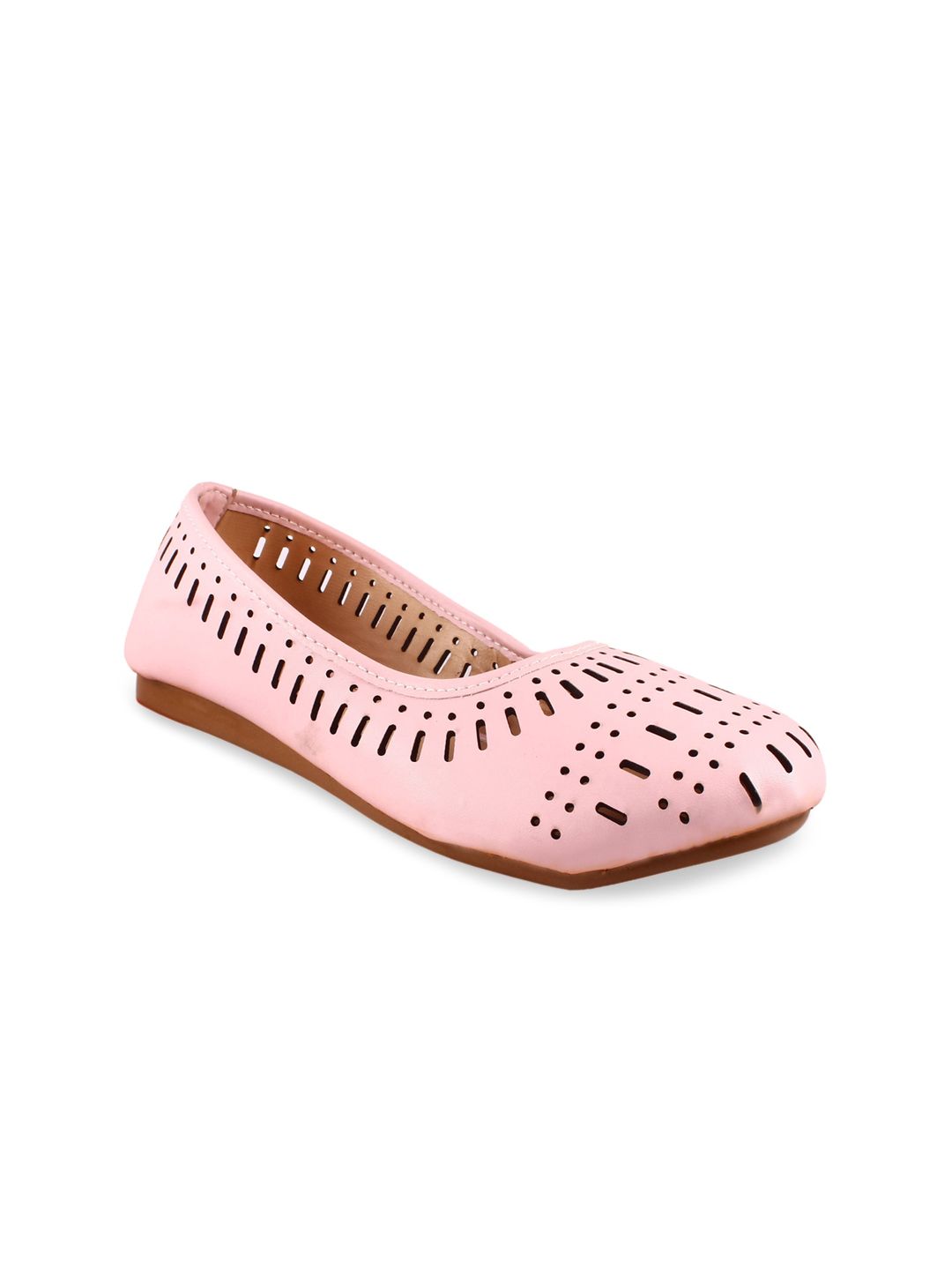 Apratim Women Pink Party Ballerinas with Laser Cuts Flats Price in India