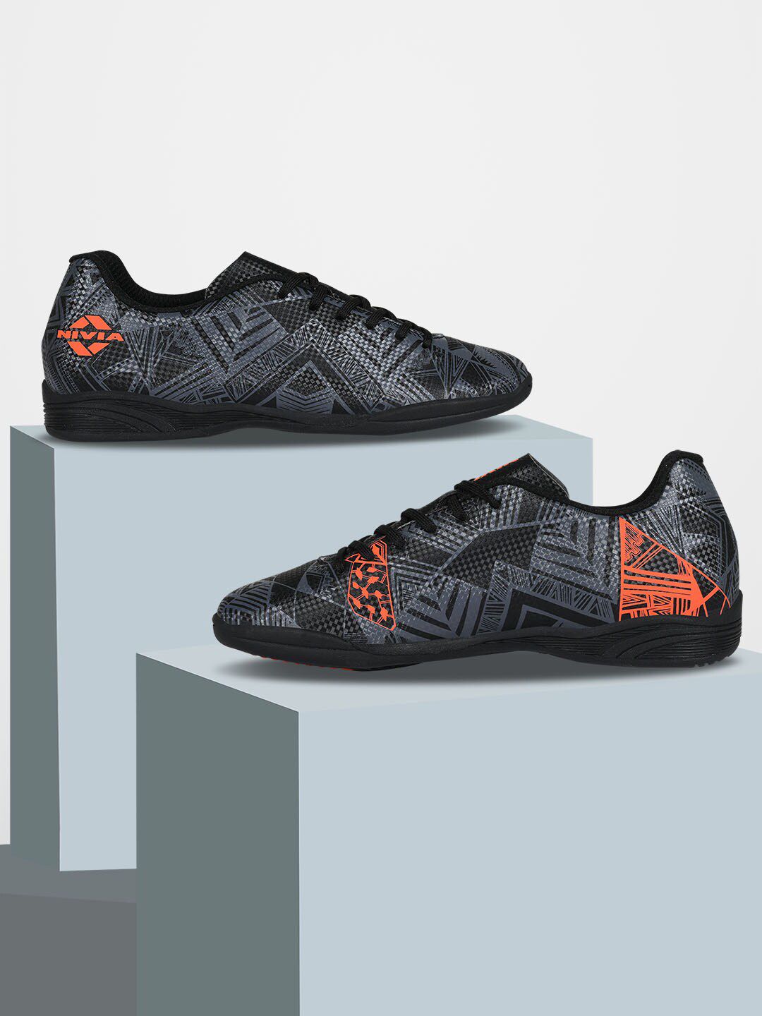 NIVIA Force Men's Futsal Football Shoes with PU Synthetic Upper and Anti-Slip Rubber Sole