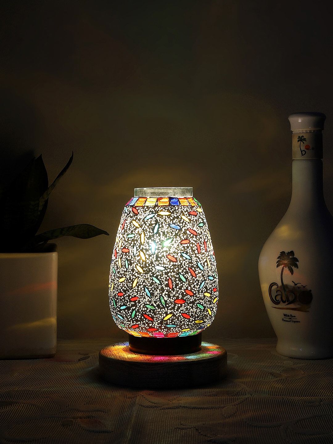 Devansh Warm Yellow Glass Abstract Shaped Solid High Quality Electrical Table Lamps