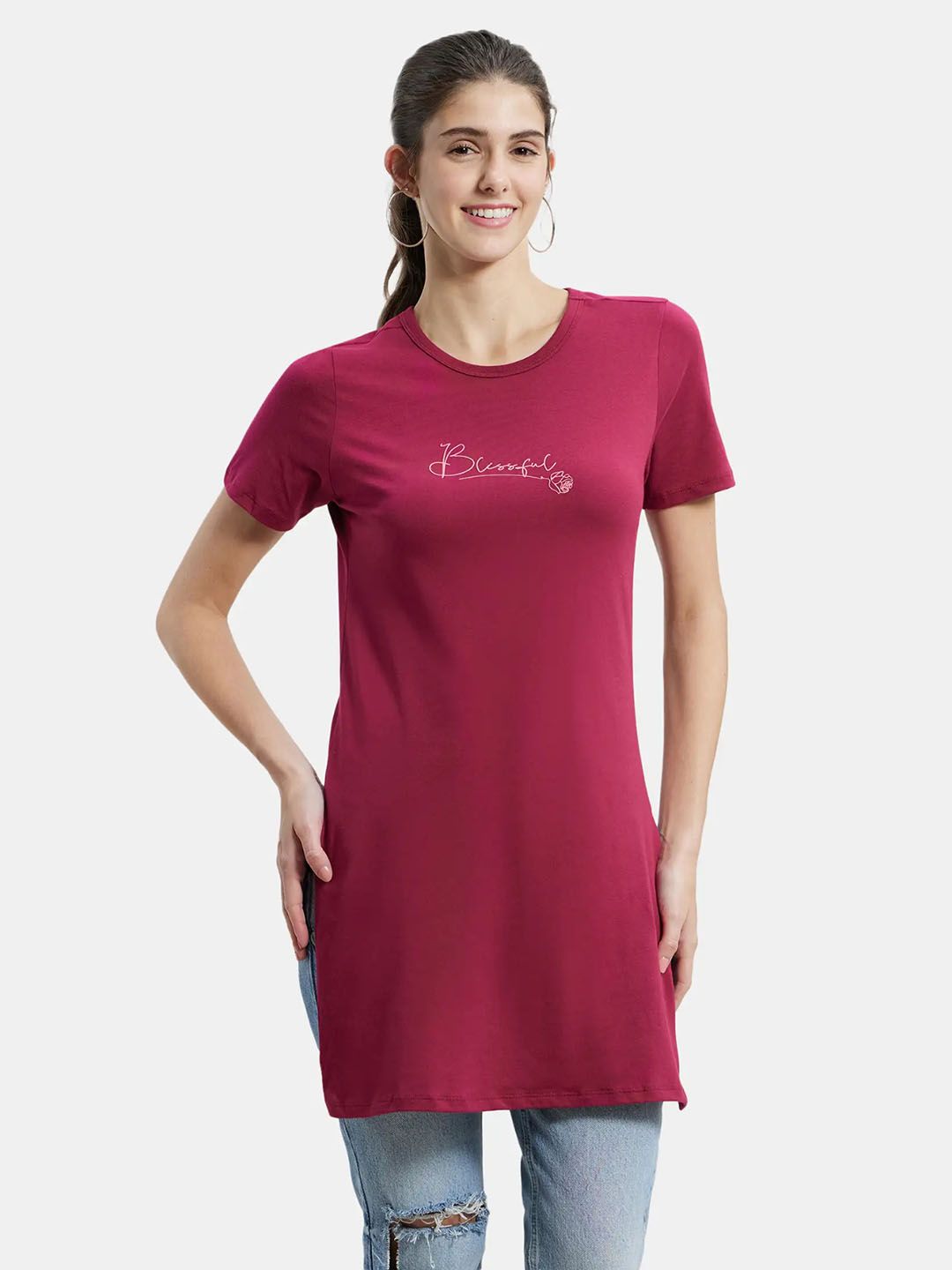 Jockey Super Combed Cotton Printed Fabric Relaxed Fit T-Shirt Price in India