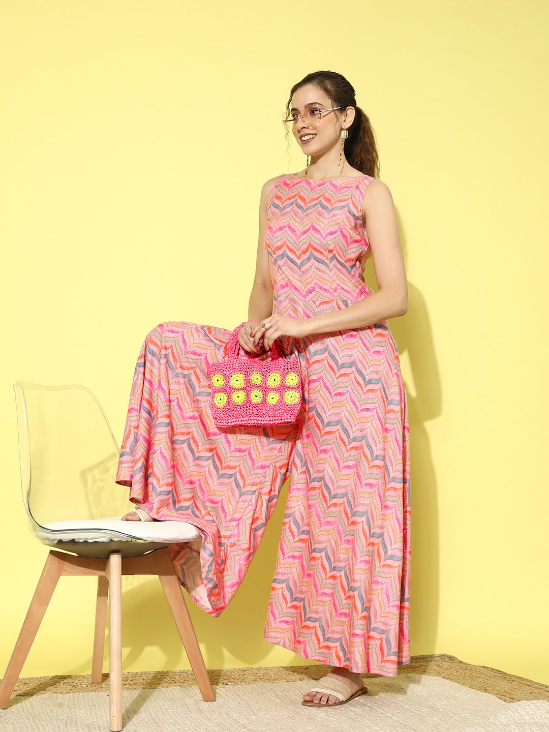 Libas Printed Basic Jumpsuit Price in India
