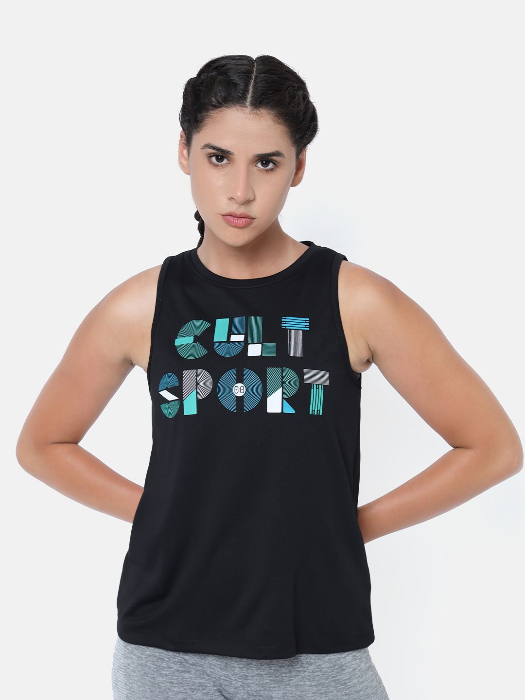 Cultsport Typographic Printed Sleeveless Tank Top Price in India