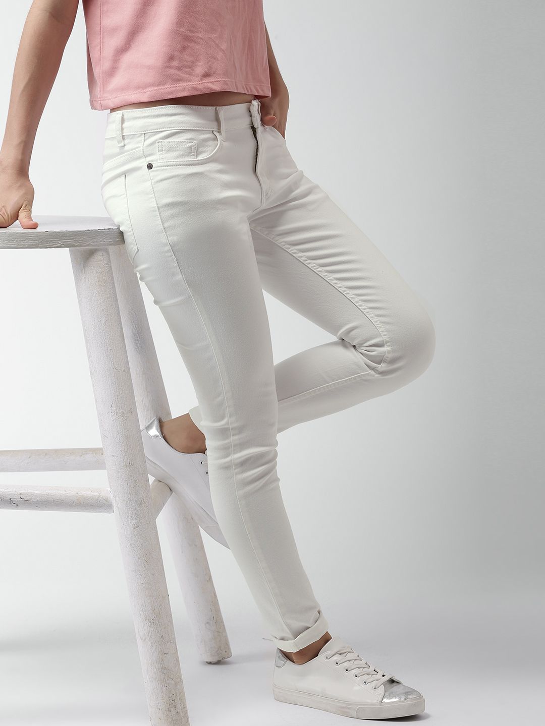 Harvard Women White Skinny Fit Mid-Rise Clean Look Stretchable Jeans Price in India