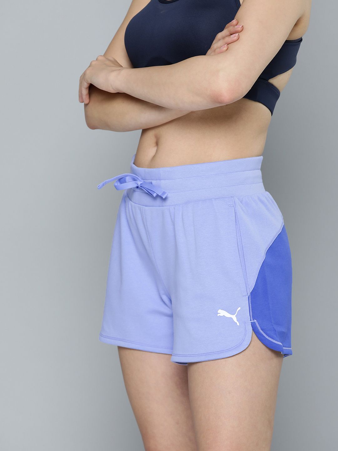 Puma Women Pure Cotton Dry Cell Colourblocked Modern Regular fit Sports Outdoor Shorts Price in India