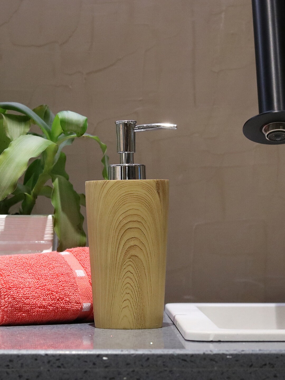 Shresmo Brown & Beige Self-Design Liquid Soap Dispenser Price in India