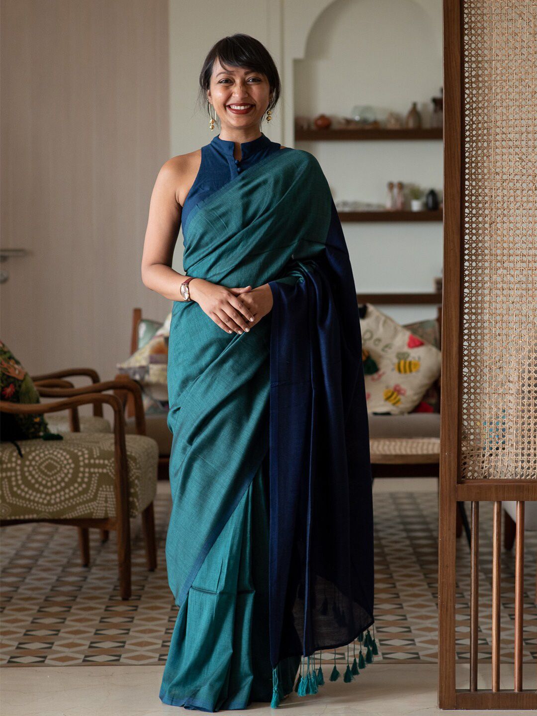 Suta Teal & Blue Saree Price in India