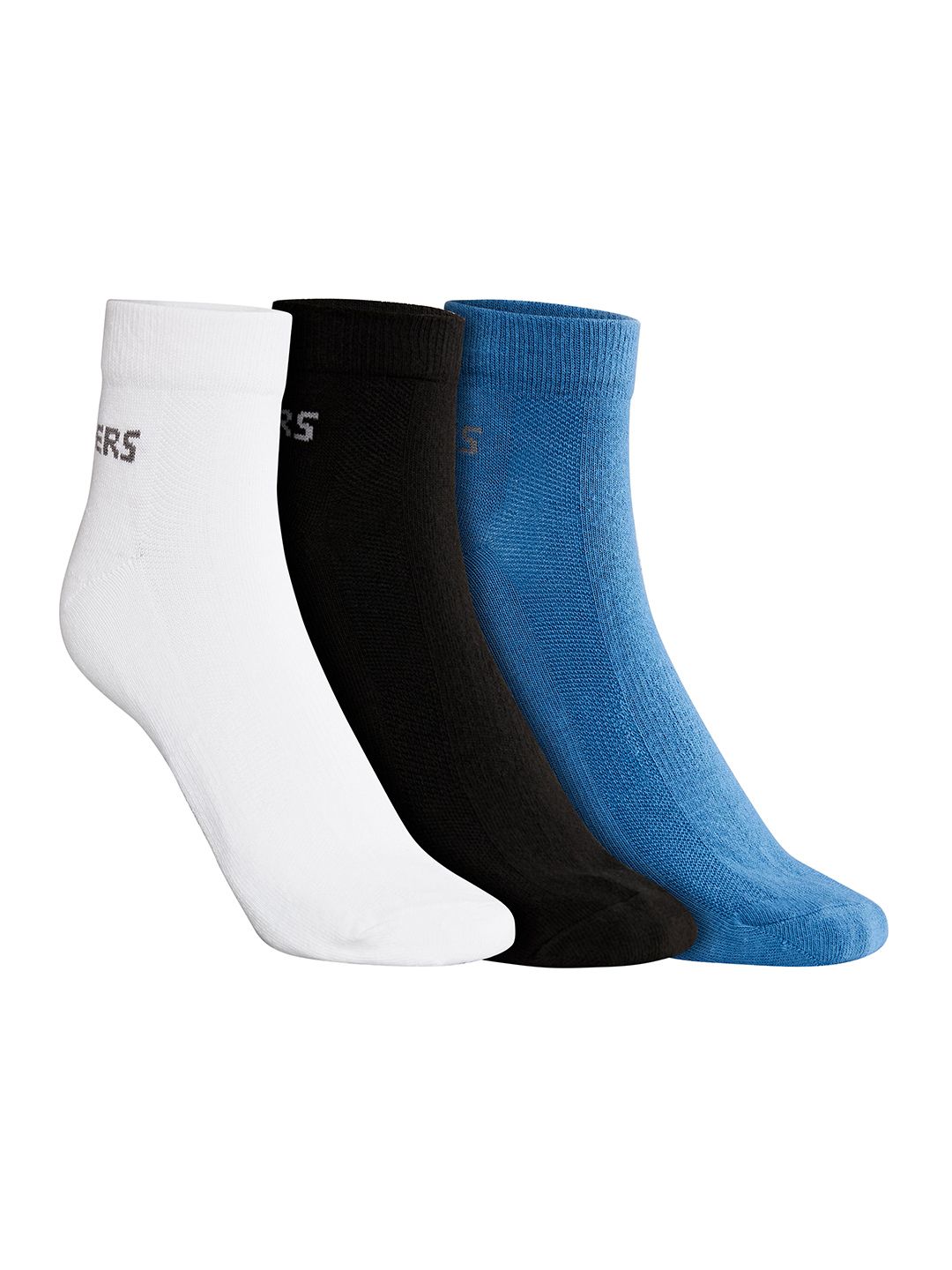 Skechers Men Pack Of 3 Patterned Non Terry Cotton Ankle-Length Socks