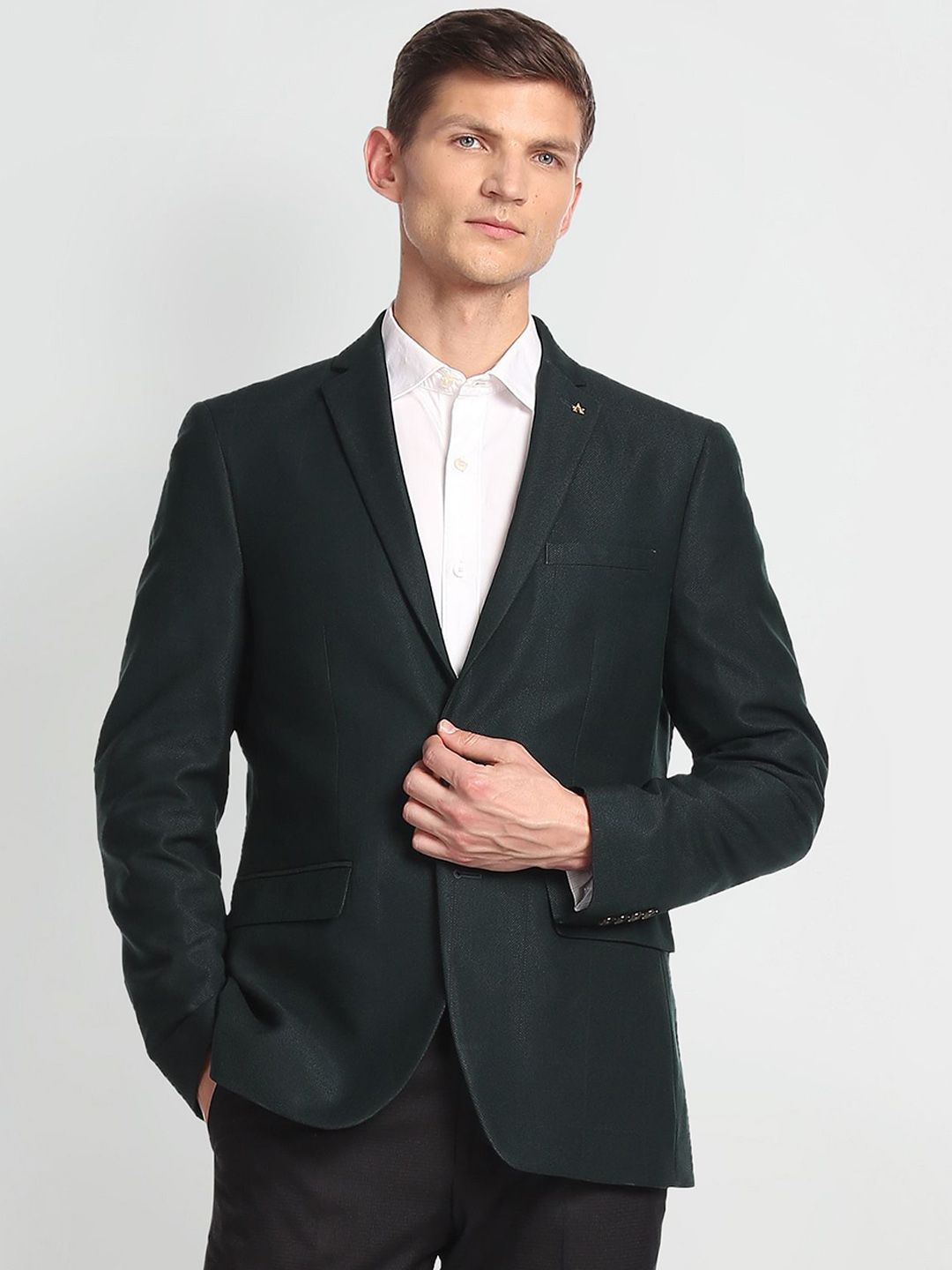 Arrow Men Checked Single-Breasted Formal Blazer