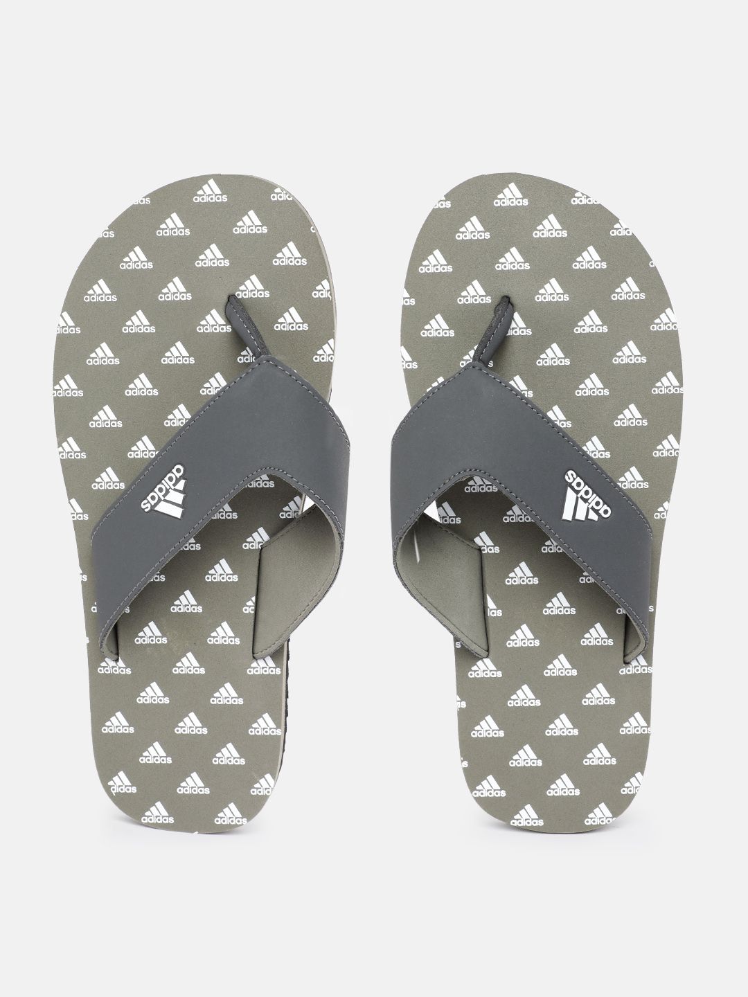 ADIDAS Men Brand Logo Print Thong Flip-Flops