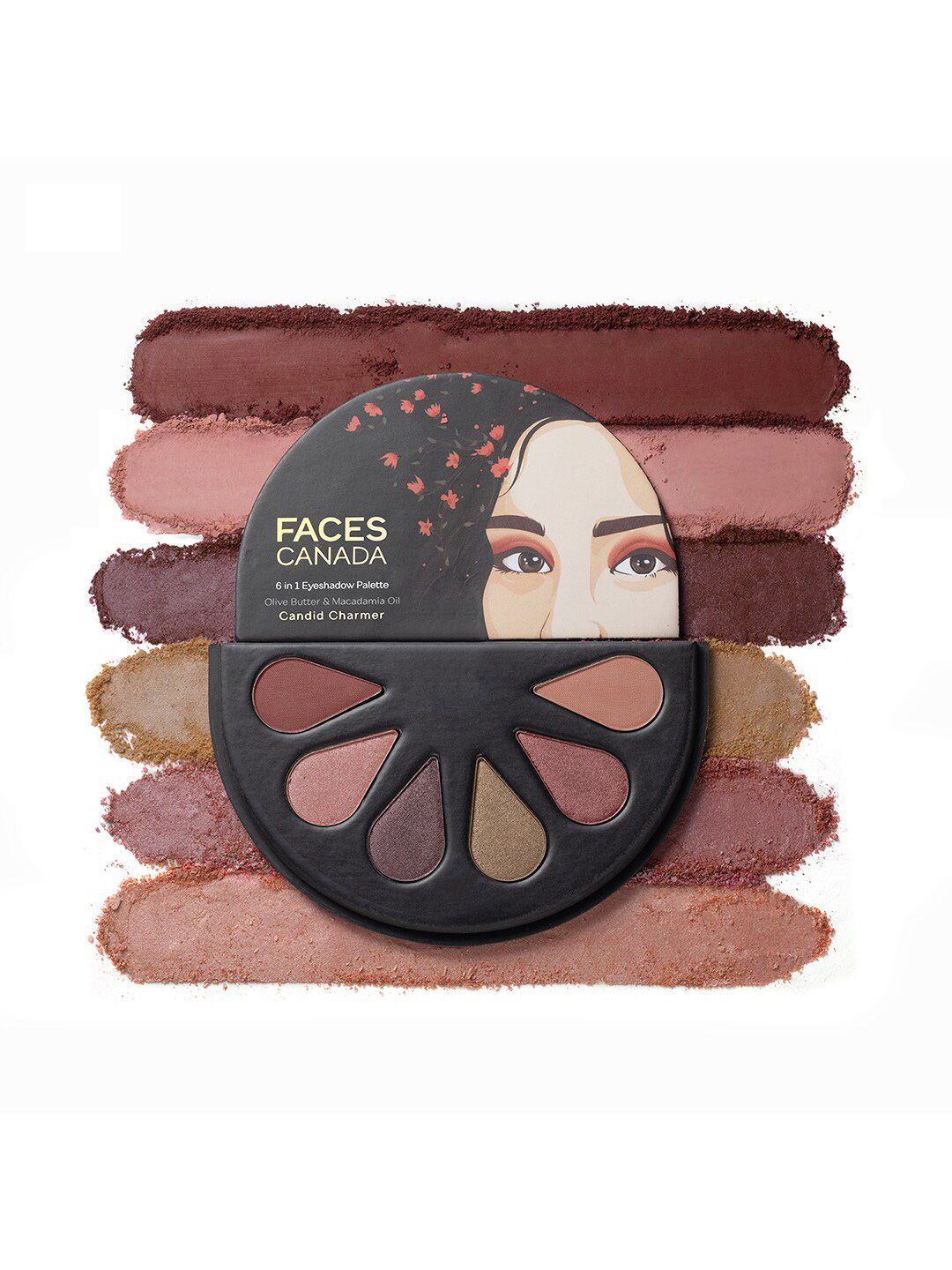 FACES CANADA 6 in 1 Eyeshadow Palette With Olive Butter & Macadamia Oil- Candid Charmer 02