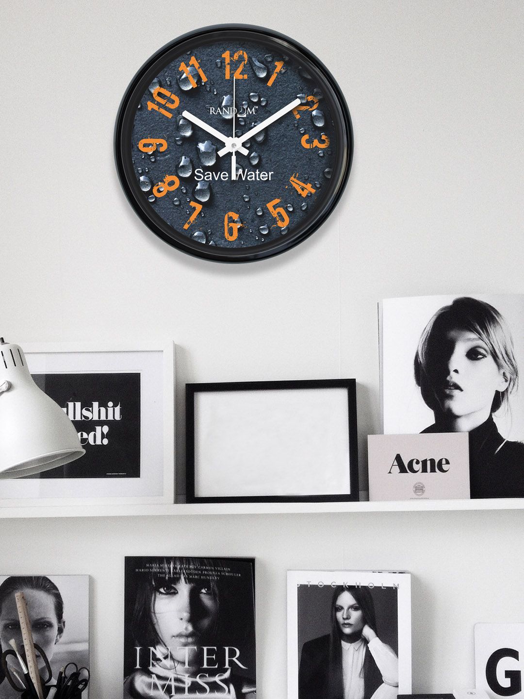 RANDOM Grey Round Printed Analogue Wall Clock Price in India