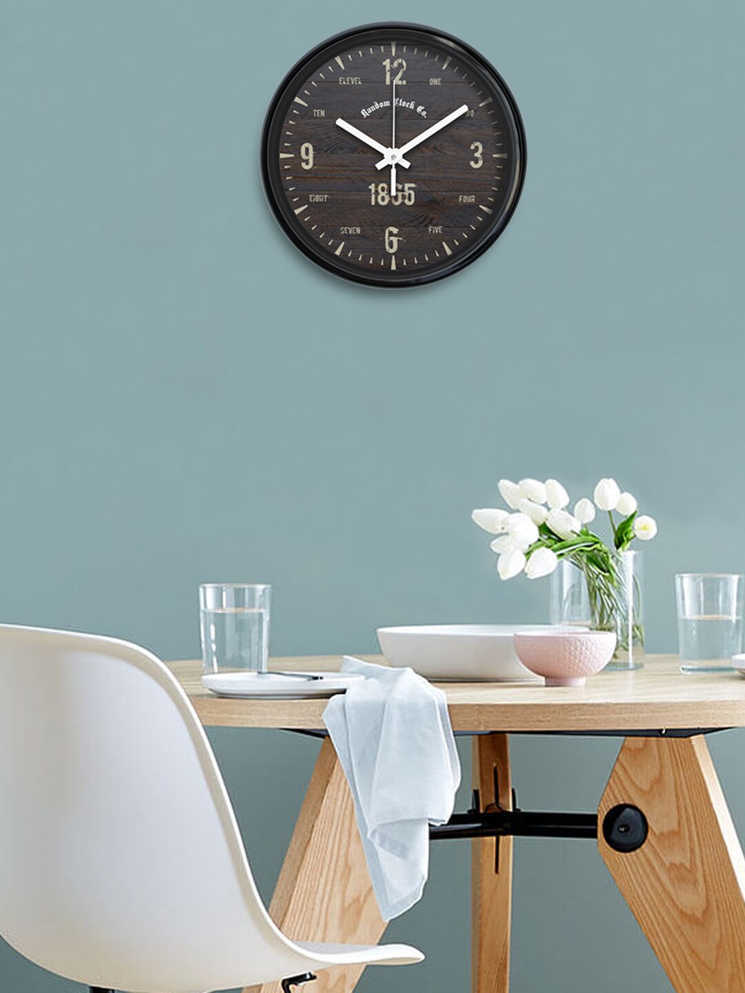 RANDOM Brown Round Printed Analogue Wall Clock Price in India