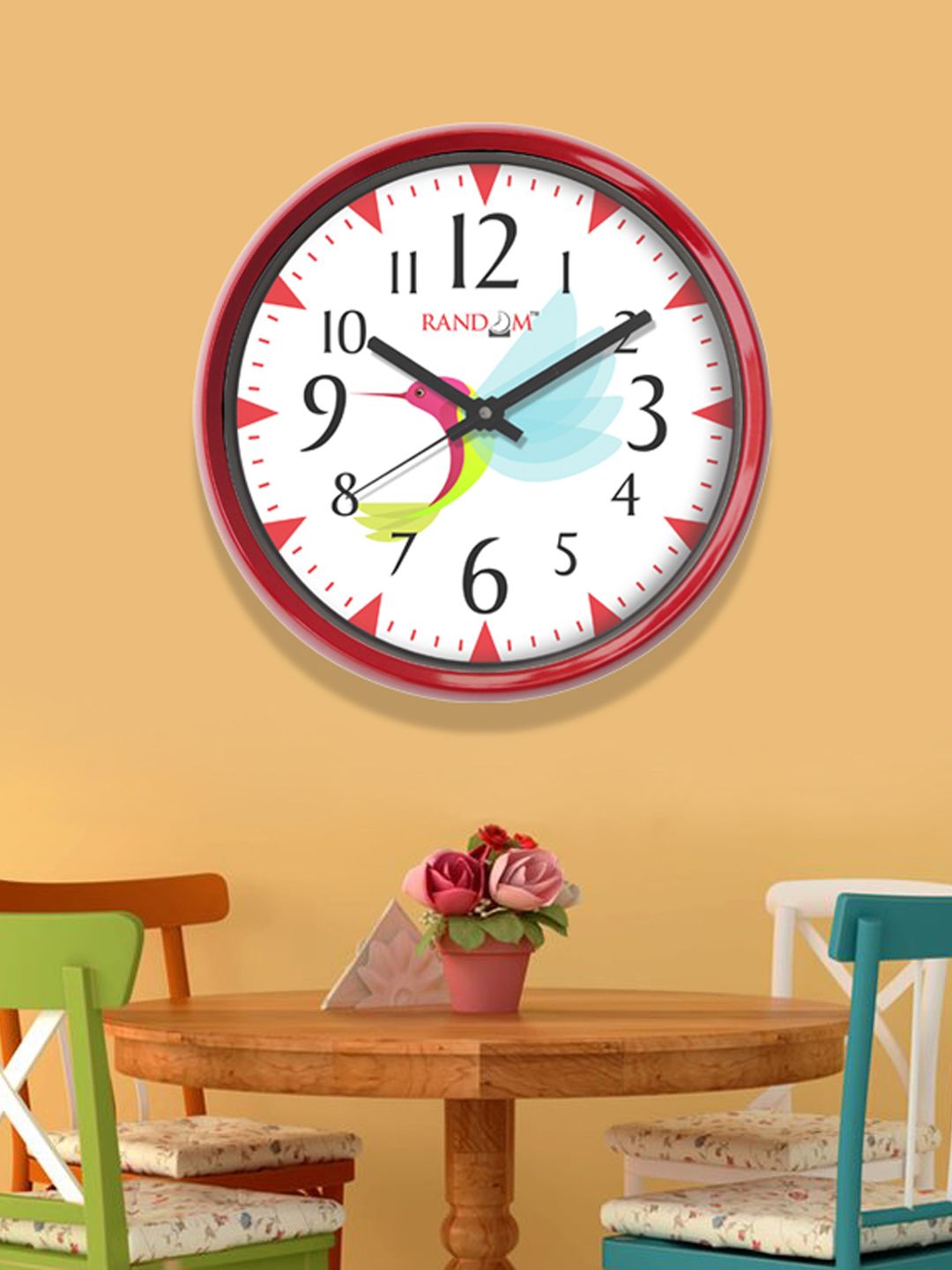 RANDOM Multicoloured Round Printed Analogue Wall Clock Price in India