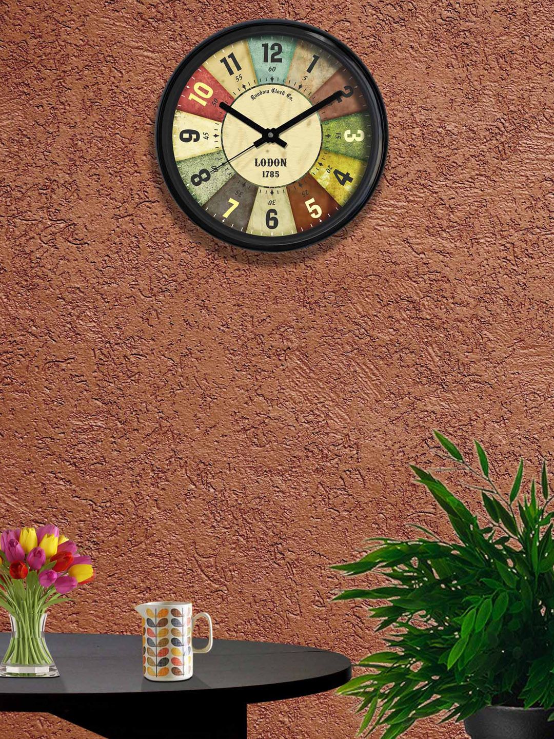 RANDOM Multicoloured Round Printed Analogue Wall Clock Price in India