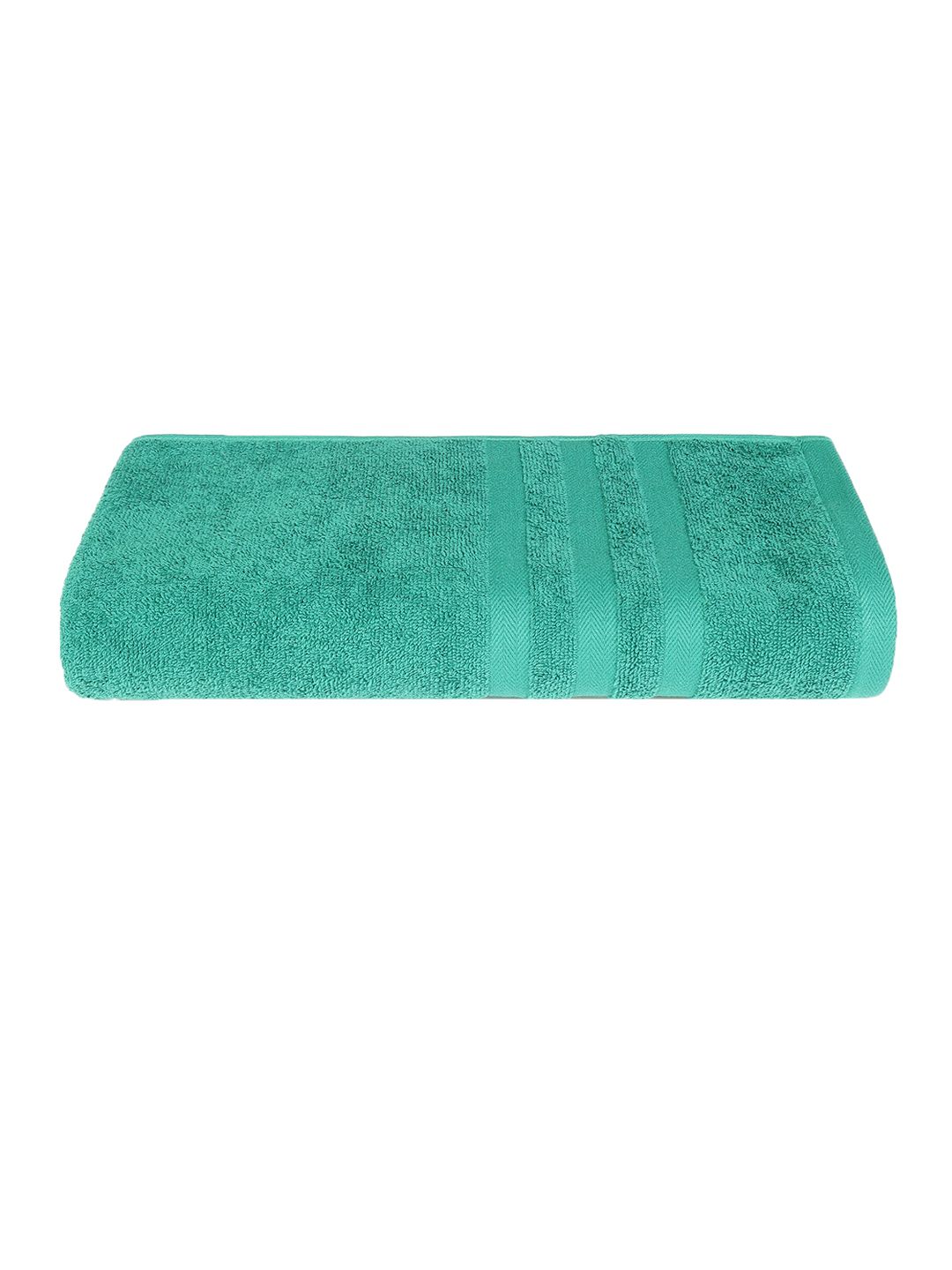 Cantabil Sea Green Self-Design 400 GSM Cotton Bath Towel