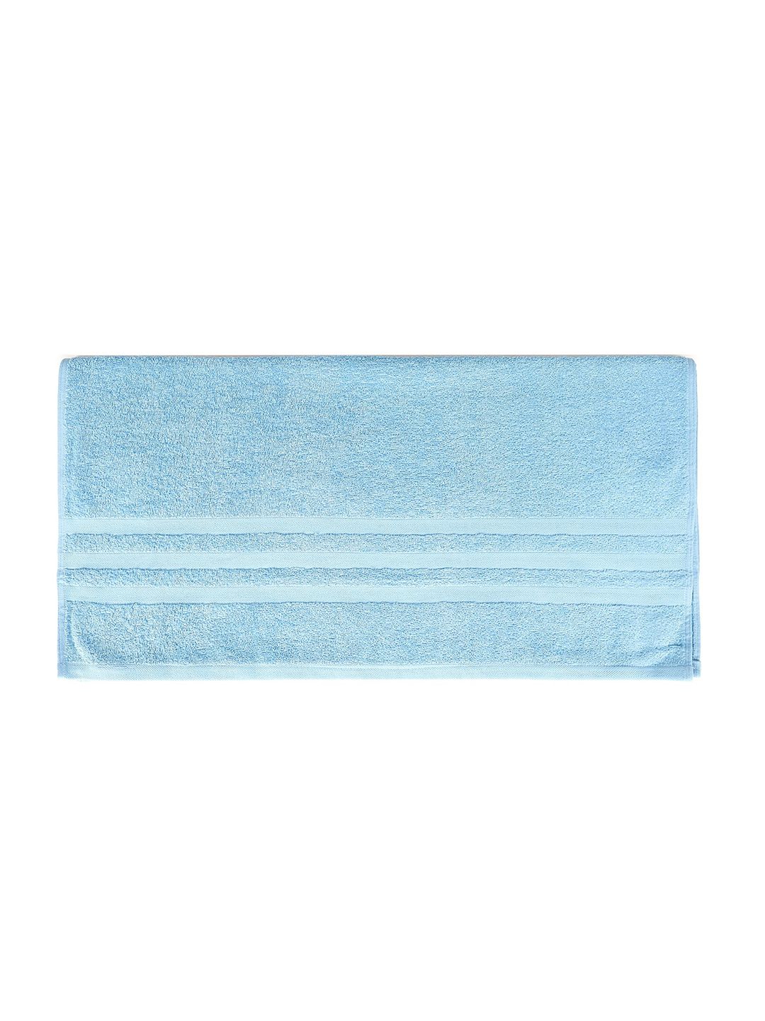 Cantabil Blue Self-Design 400 GSM Cotton Bath Towel
