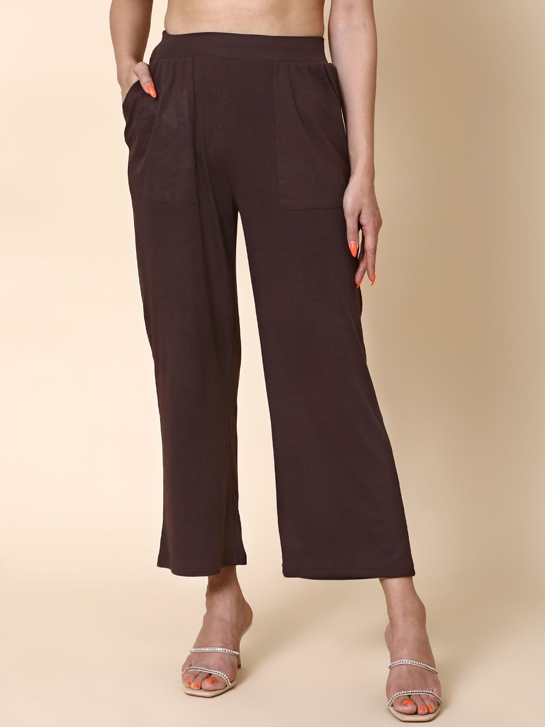 VIOSFAIRA Women Relaxed Straight Leg High-Rise Non Iron Parallel Trousers Price in India