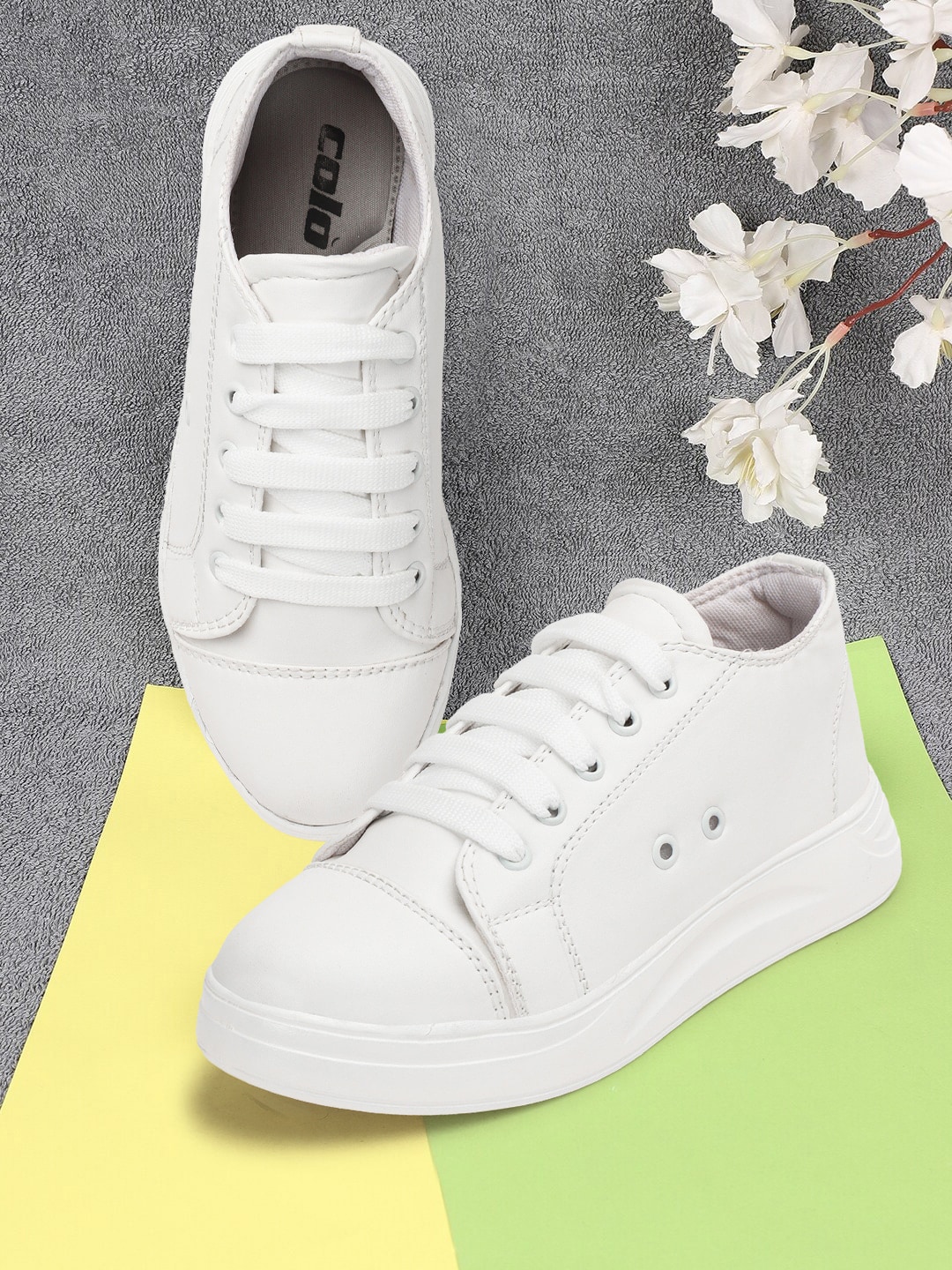Colo Women Round Toe Lace-ups Basics Sneakers Price in India