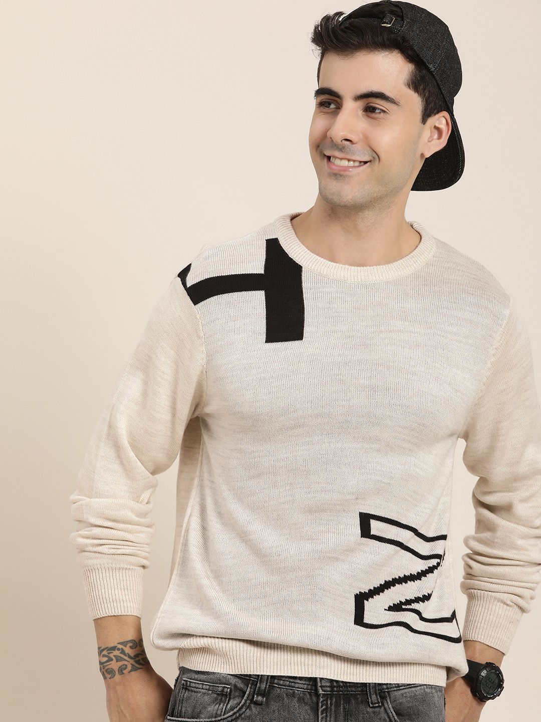 HERE&NOW Men Typography Pullover