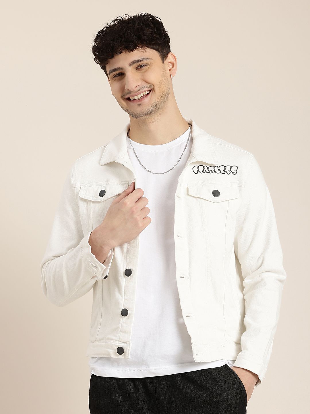 Buy HERE&NOW Printed Denim Jacket - Jackets for Men 22874164 | Myntra