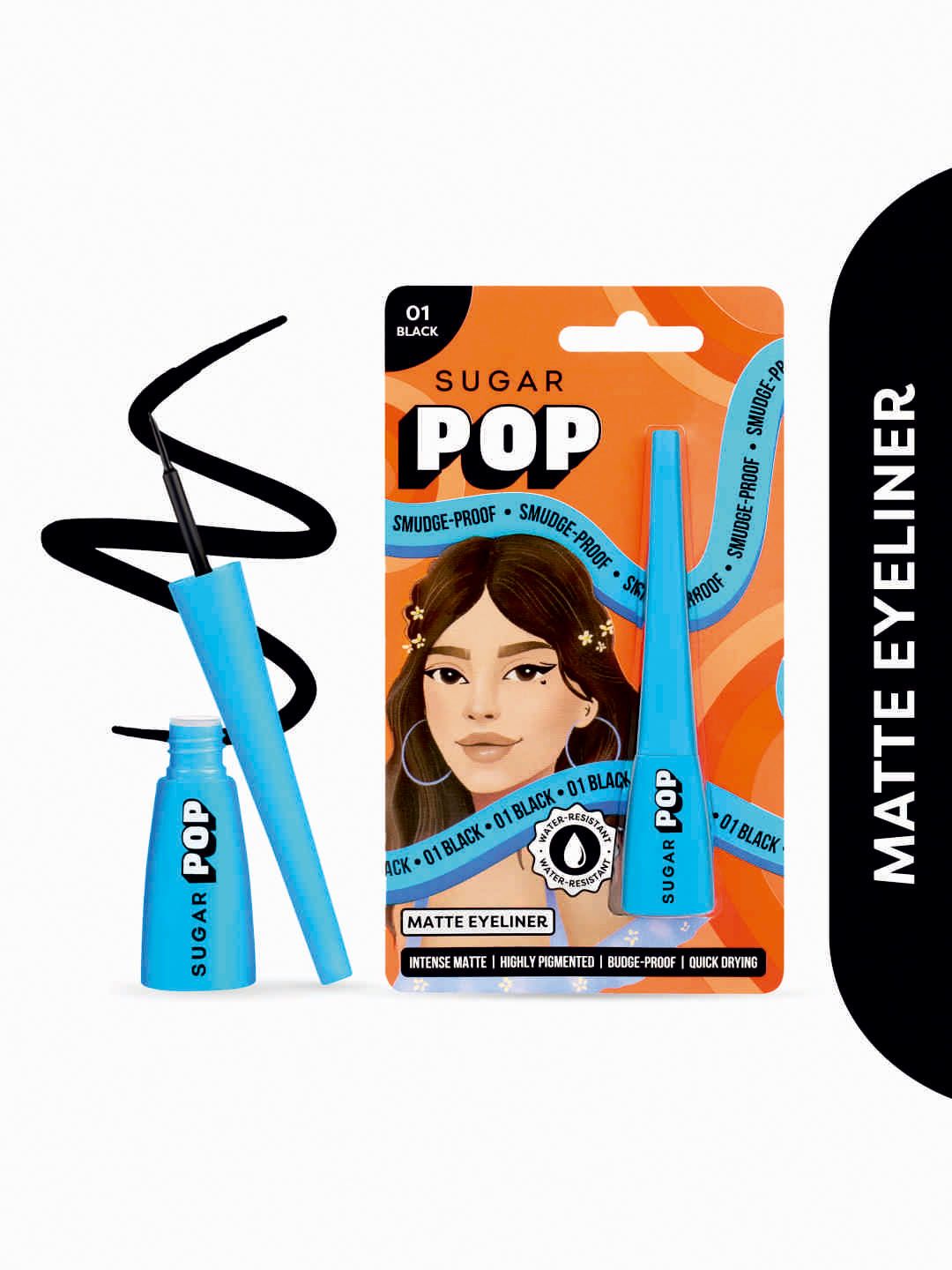 SUGAR POP Matte Intense Colour Smudge-Proof Water-Resistant Eyeliner 4.5ml - Black 01