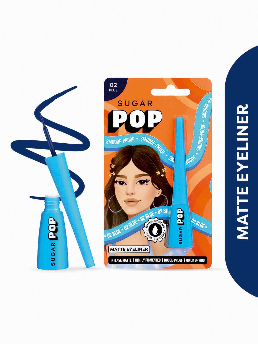 SUGAR POP Matte Intense Colour Smudge-Proof Water-Resistant Eyeliner 4.5ml - Blue 02