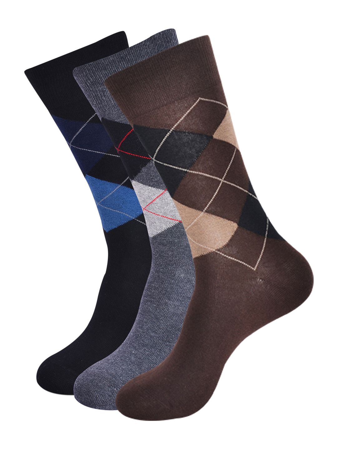 Balenzia Men Pack Of 3 Patterned Calf-Length Socks