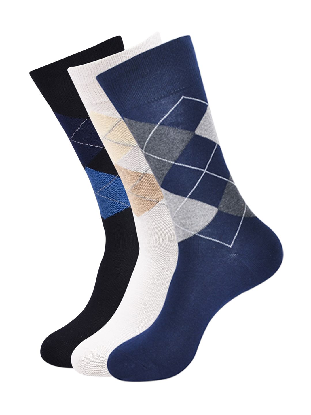 Socksxpress Men Pack Of 3 Patterned Calf-Length Socks