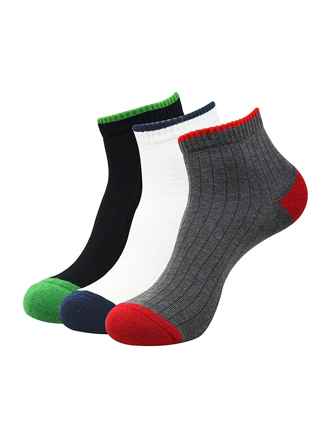 Balenzia Men Pack of 3 Patterned Combed Cotton High Ankle Sports Socks