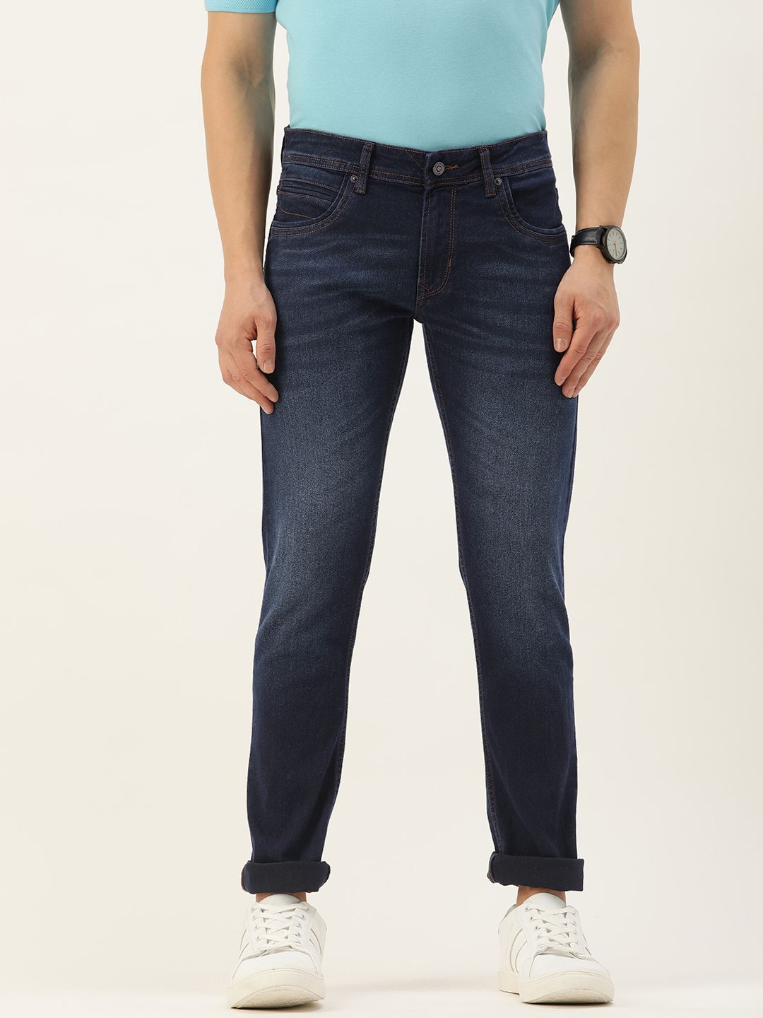 Peter England Casuals Men Skinny Fit Light Fade Stretchable Jeans