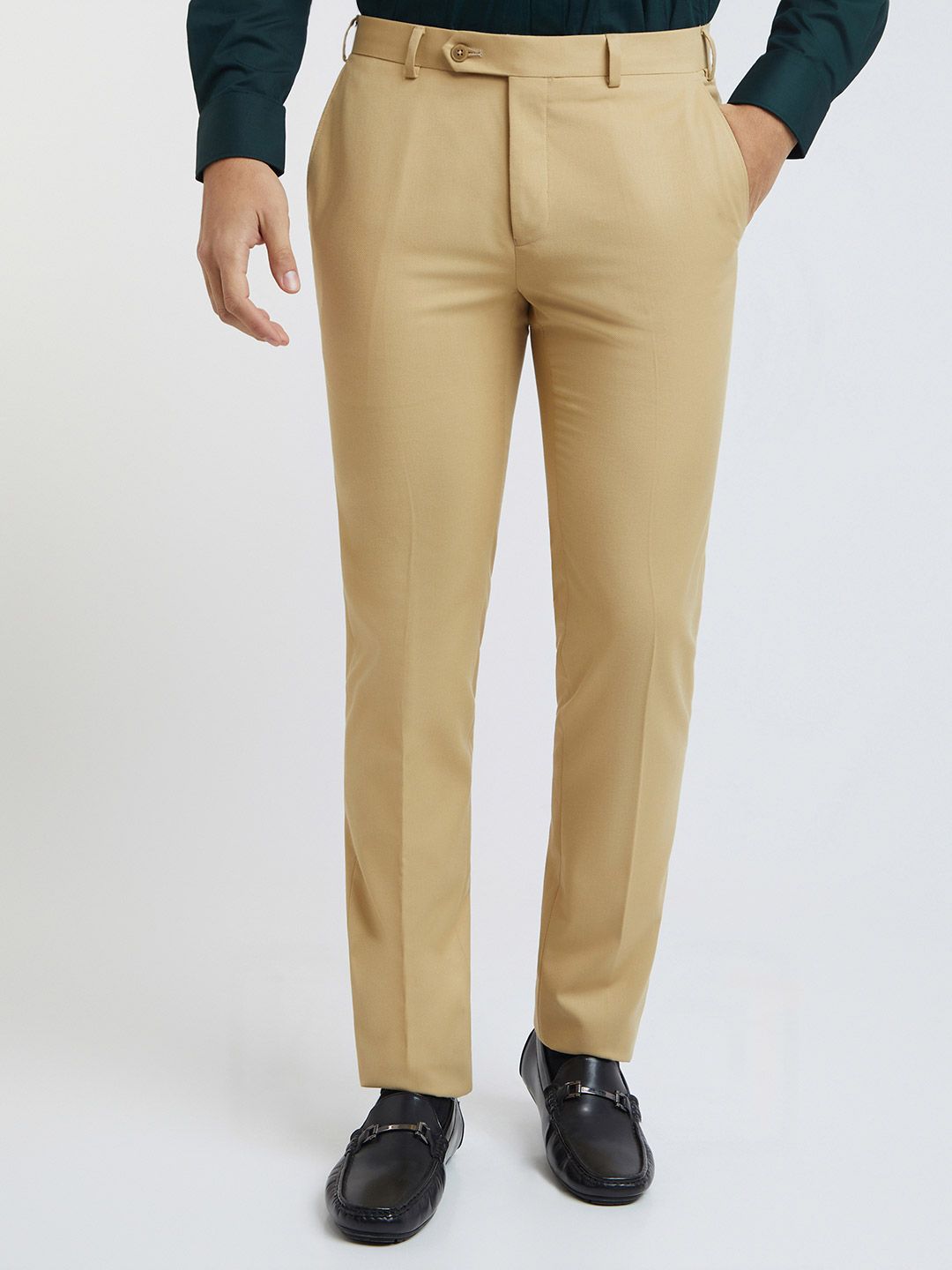 Raymond Men Flat Front Slim Fit Formal Trousers