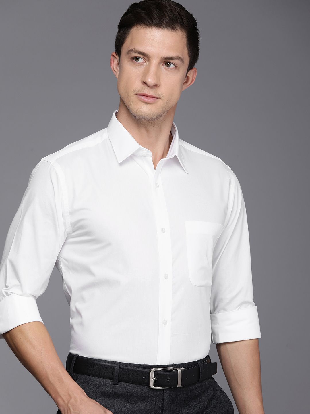 Raymond Men Pure Cotton Slim Fit Opaque Formal Shirt