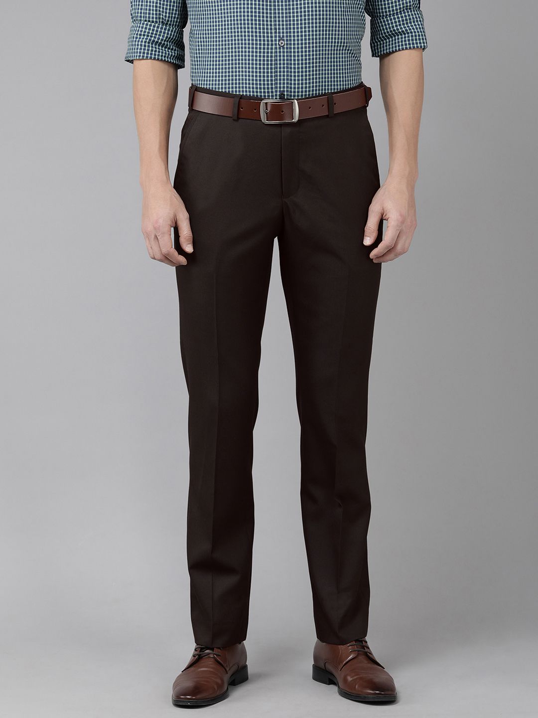Park Avenue Men Solid Smart Fit Formal Trousers