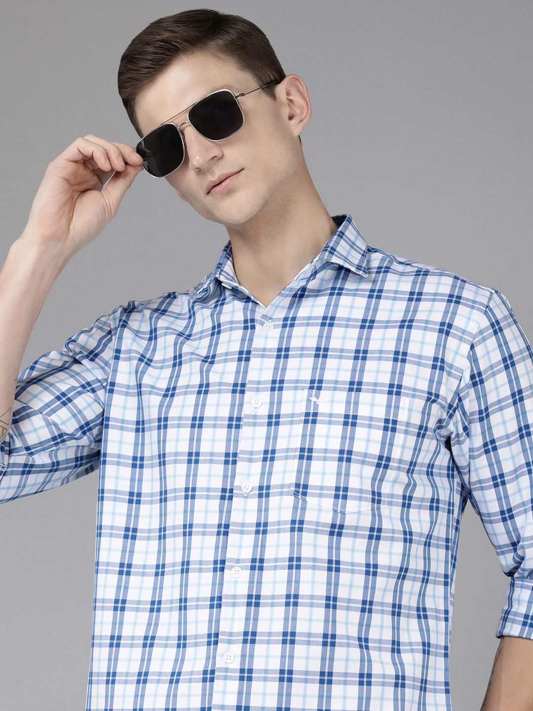 Park Avenue Slim Fit Checked Pure Cotton Casual Shirt