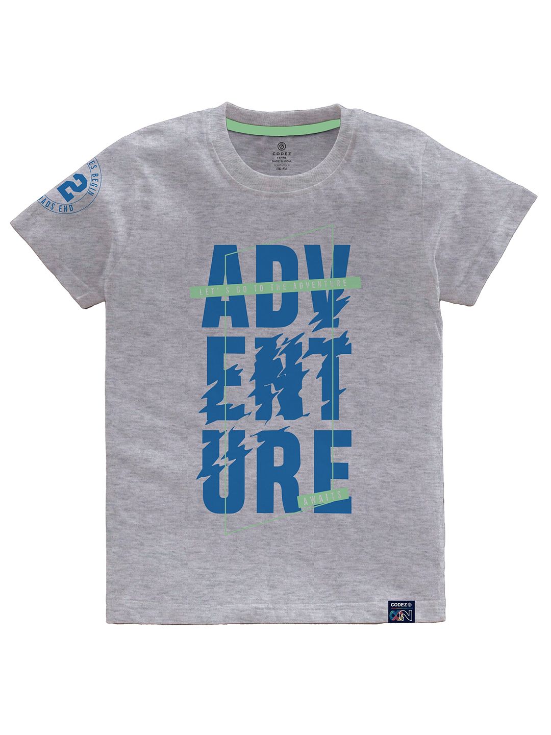 CODEZ Boys Typography Printed Cotton T-shirt