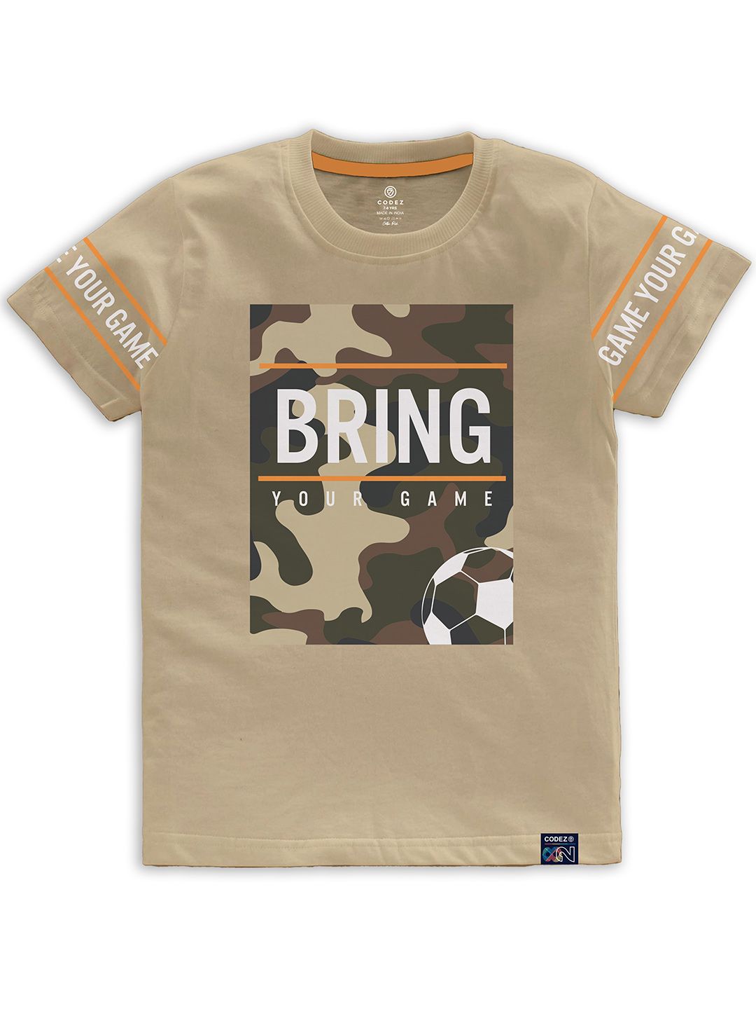 CODEZ Boys Typography Printed Cotton T-shirt