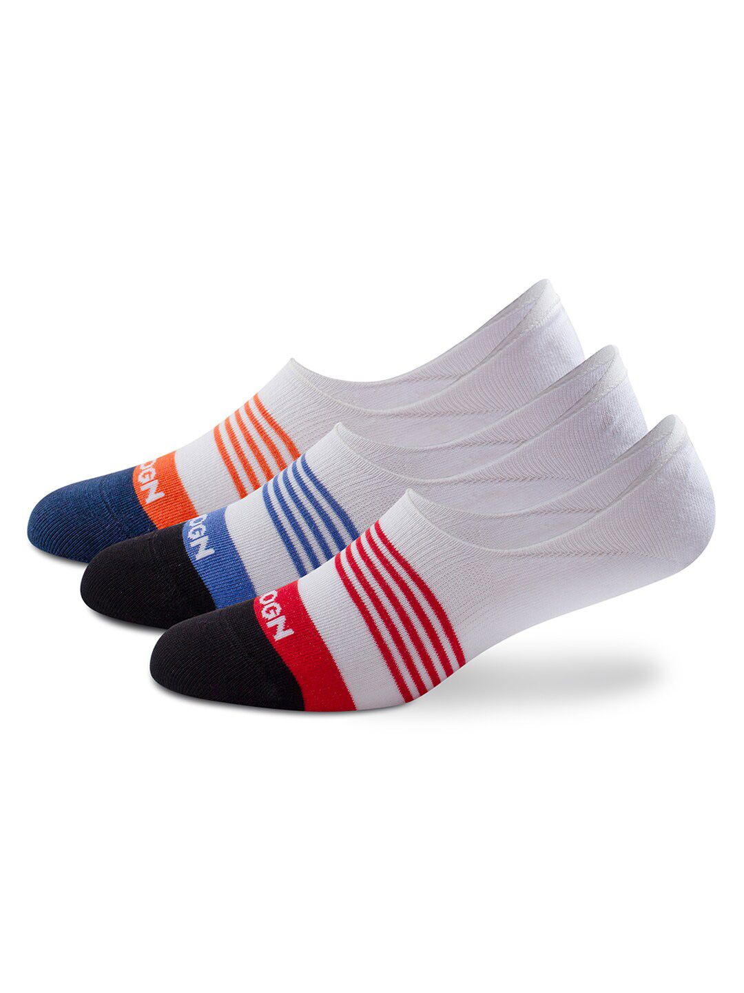 WROGN Men Pack Of 3 Striped Shoe Liners Socks