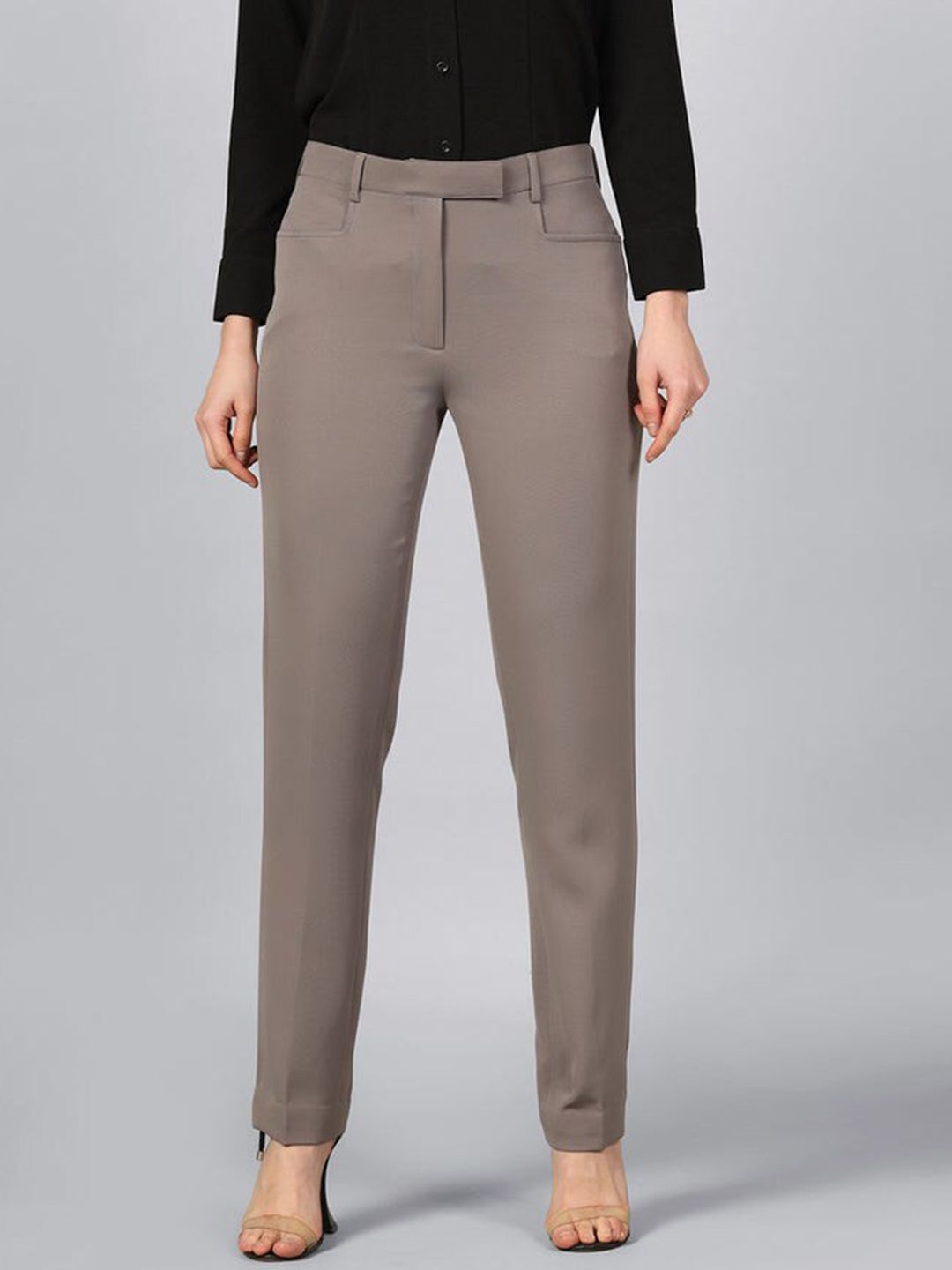 PowerSutra Women Relaxed Fit Mid Rise Formal Trousers Price in India